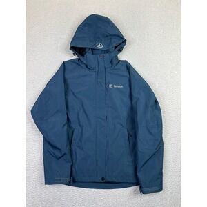 Tenson Jacket Womens Small Blue MPC Plus Hooded Waterproof Rain Windbreaker